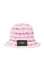 view 1 of 2 Cotton Melange Crochet Bucket Hat in Multicolour