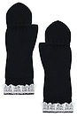 view 1 of 4 Compact Wool Lace Mittens in Sky Captain