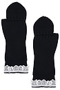 view 2 of 4 Compact Wool Lace Mittens in Sky Captain
