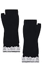 view 5 of 4 Compact Wool Lace Mittens in Sky Captain
