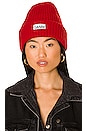 view 1 of 3 Rib Knit Beanie in High Risk Red