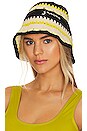 view 1 of 3 Cotton Crochet Bucket Hat in Golden Kiwi