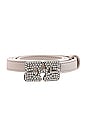 view 3 of 3 Logo Rhinestones Belt in Egret