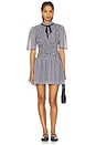 view 1 of 4 Sheer Fluid Check Mini Smock Dress in Black