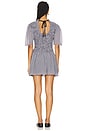 view 3 of 4 Sheer Fluid Check Mini Smock Dress in Black