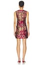 view 3 of 4 Fringed Tapestry Organza Mini Dress in Pompeian Red