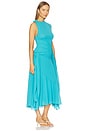 view 2 of 3 Marl Mesh Draped Knot Detailing Long Dress in River Blue