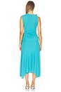 view 3 of 3 Marl Mesh Draped Knot Detailing Long Dress in River Blue