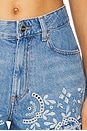 view 6 of 6 Broderie Anglaise Denim Shorts in Light Blue Stone