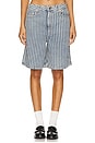 view 1 of 6 Light Stripe Denim Shorts in Soft Chambray