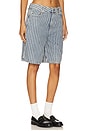view 2 of 6 Light Stripe Denim Shorts in Soft Chambray