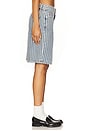 view 3 of 6 Light Stripe Denim Shorts in Soft Chambray