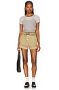 view 5 of 6 Washed Stretch Cotton Elasticated Shorts in Boa