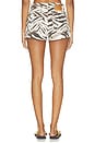 view 6 of 7 Print Denim Mini Shorts in Egret