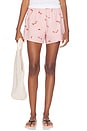 view 1 of 7 Printed Stretch Cotton Short in Silver Pink