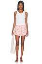 view 7 of 7 Printed Stretch Cotton Short in Silver Pink