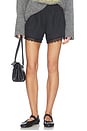 view 1 of 7 Light Linen Lace Hem Shorts in Black