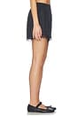 view 5 of 7 Light Linen Lace Hem Shorts in Black