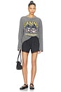 view 7 of 7 Light Linen Lace Hem Shorts in Black