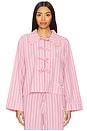 view 1 of 5 Stripe Cotton Pyjamas Shirt in Lilac Sachet