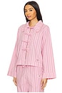 view 2 of 5 Stripe Cotton Pyjamas Shirt in Lilac Sachet