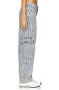 view 2 of 6 Light Stripe Denim Carpenter Jeans in Soft Chambray