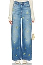 view 1 of 6 Printed Flower Denim Lari Jeans in Light Blue Vintage