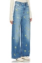 view 2 of 6 Printed Flower Denim Lari Jeans in Light Blue Vintage