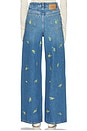view 4 of 6 Printed Flower Denim Lari Jeans in Light Blue Vintage
