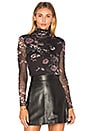 view 1 of 4 Delaney Mesh Turtleneck in Black Bouquet