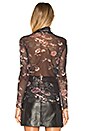view 3 of 4 Delaney Mesh Turtleneck in Black Bouquet