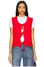 view 1 of 4 Light Mohair Tie String Vest in Racing Red