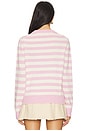 view 3 of 4 Striped Bunny Graphic Sweater in Primrose Pink