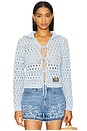 view 1 of 4 Tie String Cardigan in Soft Chambray