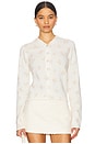 view 1 of 5 Printed Merino Cardigan in Antique White