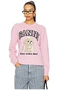 view 1 of 4 Graphic Wool Mix Poodle Crewneck in Chalk Pink