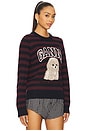 view 2 of 4 Graphic Wool Mix Poodle Stripe Crewneck in Multicolor
