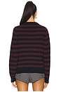 view 3 of 4 Graphic Wool Mix Poodle Stripe Crewneck in Multicolor