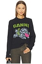 view 1 of 4 Graphic Wool Mix Puppy Love Crewneck in Phantom