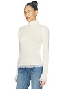 view 2 of 5 PULL MERINO TURTLENECK WITH LACE DETAILS  in Egret