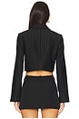 view 3 of 5 Compact Stripe Jersey Short Blazer in Black