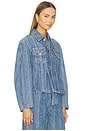 view 2 of 5 Structured Denim Fitted Jacket in Mid Blue Stone