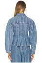 view 3 of 5 Structured Denim Fitted Jacket in Mid Blue Stone