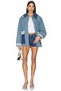 view 5 of 6 Patchwork Denim Midi Jacket in Mid Blue Vintage