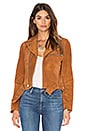 view 1 of 6 Suede Biker Jacket in Cognac