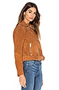 view 3 of 6 Suede Biker Jacket in Cognac