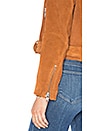 view 6 of 6 Suede Biker Jacket in Cognac