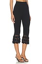 view 2 of 6 PANTALON FINE COTTON RIB CROCHET in Black