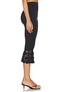 view 3 of 6 PANTALON FINE COTTON RIB CROCHET in Black