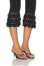 view 6 of 6 PANTALON FINE COTTON RIB CROCHET in Black